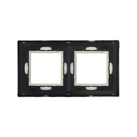 Рамка из металла 2 поста (4 мод.), Avanti, белая