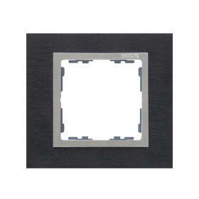 Simon 82 Nature Сталь матовая чёрная/Алюминий/Металл Рамка 1-ая