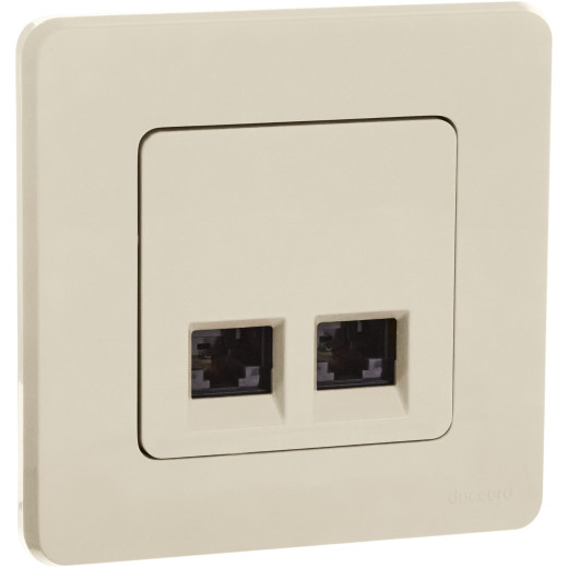 Розетка компьютерная двойная RJ45 категория 6 UTP - Legrand/Daccord Inspiria - слоновая кость