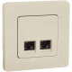 Розетка компьютерная двойная RJ45 категория 6 UTP - Legrand/Daccord Inspiria - слоновая кость