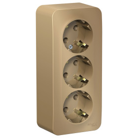 Systeme Electric Blanca наруж Титан Розетка 3-ая с/з без шторок 16А, 250В, изолир. пластина