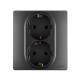Розетка двойная с заземлением - Legrand Etika - со шторками в сборе 16А 250В безвинтовые зажимы - антрацит