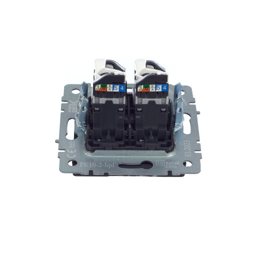 BRITE Роз. комп. 2-ая RJ45 кат.5E РК10-2-БрГ граф. IEK