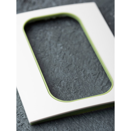 Стокгольм Рамка для розетки 2-местная белая с линией цвета зеленый EKF PROxima