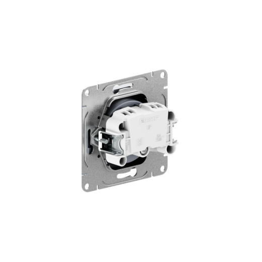 Механизм розетки, 16А, без заземления, со шторками, алюминий Эпика EKF