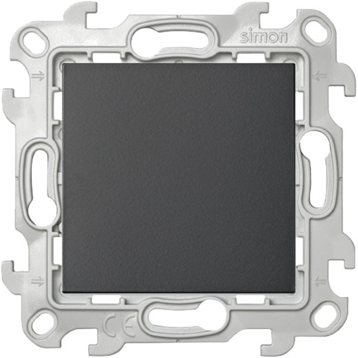 Одноклавишный кнопочный выключатель, графит