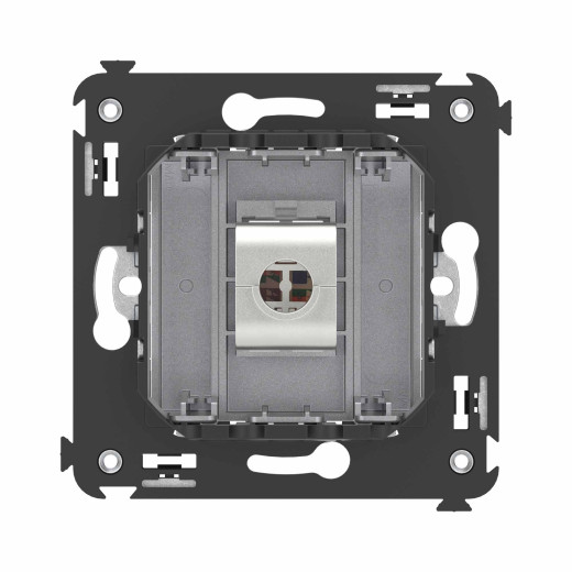 Компьютерная розетка RJ-45 без шторки в стену, кат.6 одинарная экранированная, Avanti, закаленная сталь