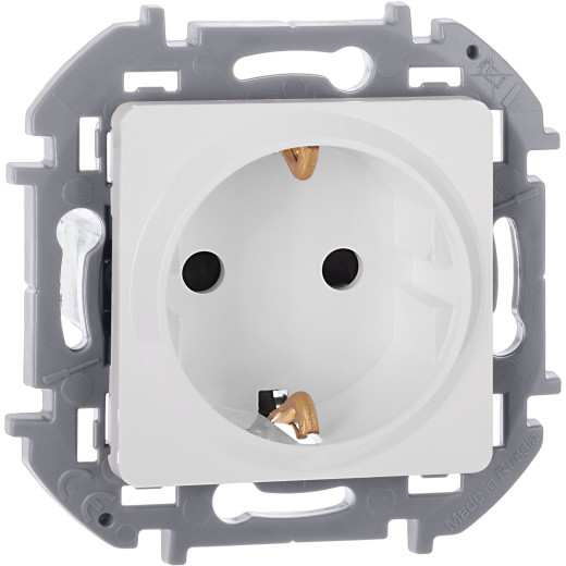 Розетка с заземлением - Legrand/Daccord Inspiria - со шторками 16А 250В винтовые зажимы - белый