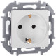 Розетка с заземлением - Legrand/Daccord Inspiria - со шторками 16А 250В винтовые зажимы - белый