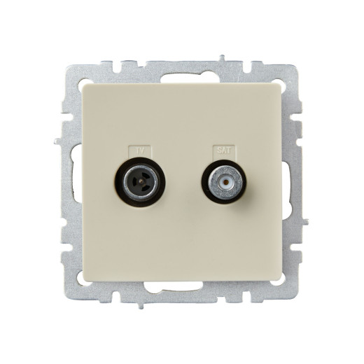 BRITE Роз. двойная TV+SAT РТВ/РСп12-БрКр беж. IEK