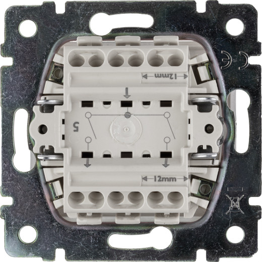 Выключатель двухклавишный - Legrand Valena - 10А 250В схема 5 безвинтовые зажимы - алюминий