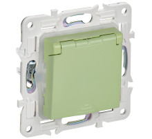 IEK SKANDY Мятный Розетка с/з с защитными шторками и крышкой 16А IP44 SK-R11G
