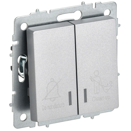 BRITE Выключ. 2-кл. с инд. отел. 10А ВС10-2-9-БрА алюм. IEK