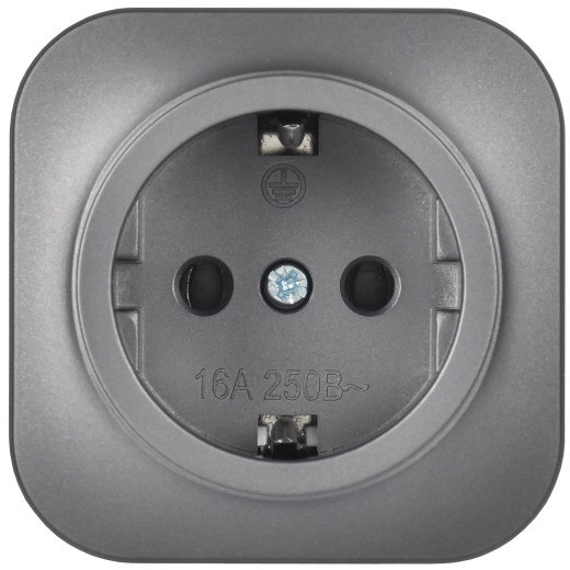 GLORY Роз. с з/к без з/ш о/у 16А РС20-3-ХСм сталь м. IEK