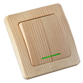 Hegel Мастер внутр Сосна ВС10-352-02 Выключатель 2-клавишный, с индикацией