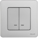 Выключатель двухклавишный с подсветкой/индикацией - Legrand/Daccord Inspiria - 10АХ 250В безвинтовые зажимы - алюминий