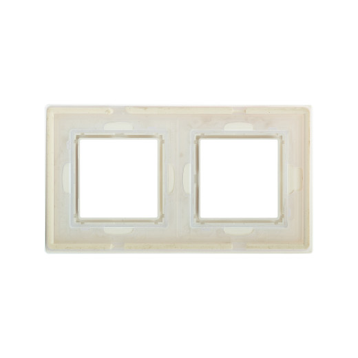 Рамка из натурального стекла 2 поста (4 мод.), Avanti, светло-зеленая