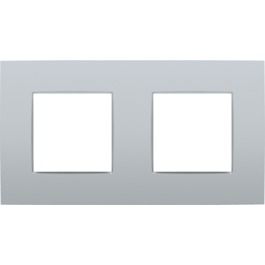 Рамка на 2 поста, серебро