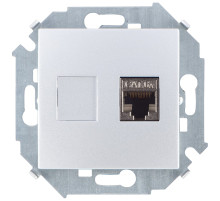 Simon 15 Алюминий Розетка компьютерная RJ45 кат.6A (АМР, FTP)