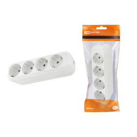 TDM Колодка розеточная 4 гнезда 2П+3 16А 250В белая