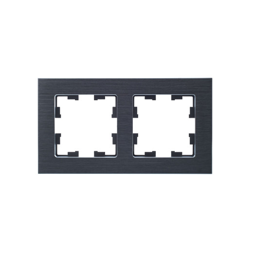 BRITE Рамка 2-мест. РУ-2-1-БрА металл алюм. IEK