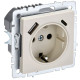 BRITE Роз. с з/к/ш 16А с USB A+C 18Вт РЮш11-1-БрКр беж. IEK
