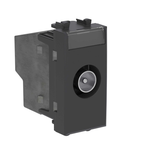 Розетка TV оконечная модульная, Avanti, черный матовый, 1 модуль