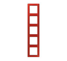 JUNG Рамка 5-кратная для вертикальной и горизонтальной установки термопласт, красная