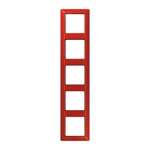 Рамка 5-кратная для вертикальной и горизонтальной установки, термопласт, красная