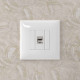 Компьютерная розетка RJ-45 без шторки в стену, кат.5e одинарная экранированная, Avanti, белое облако