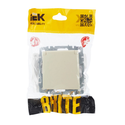 BRITE Роз. с з/к/ш с кр. 16А IP44 РСбш10-3-44-БрКр беж. IEK