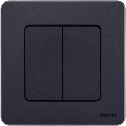 Выключатель двухклавишный - Legrand/Daccord Inspiria - 10АХ 250В безвинтовые зажимы - антрацит