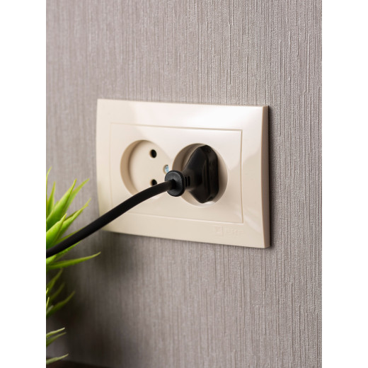 Валенсия розетка 2-местная б/з 10А кремовая с защ. штор. EKF PROxima