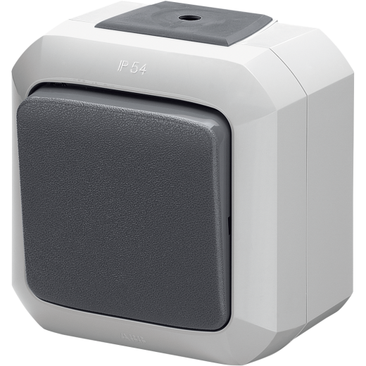 Переключатель кнопочный одноклавишный ABB Variant+ IP54 серый