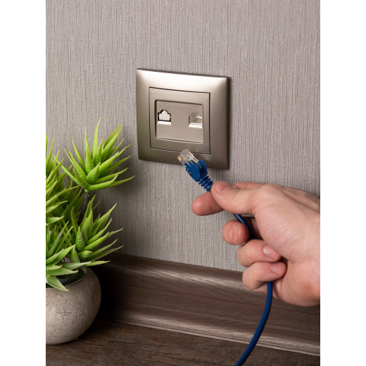 Валенсия лицевая панель розетки RJ-45 1-местная кашемир EKF PROxima