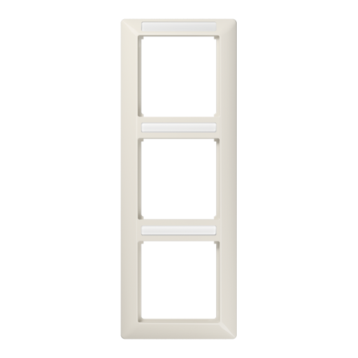 Рамка 3-кратная вертикальная с полем для надписи слоновая кость