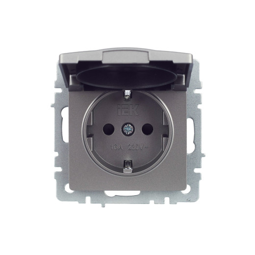 BRITE Роз. с з/к/ш с кр. 16А IP20 РСбш10-3-БрС сталь IEK