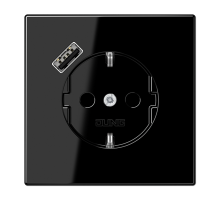JUNG Розетка SCHUKO® с USB-зарядным устройством, тип A термопласт черный