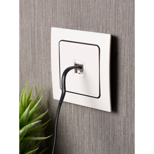 Стокгольм Механизм Розетки Phone 1-местной белый EKF PROxima