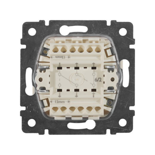 Переключатель двухклавишный - Legrand Valena - 10А 250В схема 6/2 безвинтовые зажимы - слоновая кость