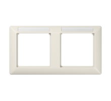 JUNG рамка 2-кратная горизонтальная с полем для надписи слоновая кость