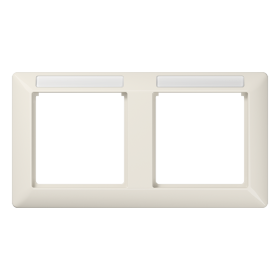 JUNG рамка 2-кратная горизонтальная с полем для надписи слоновая кость