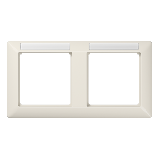 рамка 2-кратная горизонтальная с полем для надписи слоновая кость