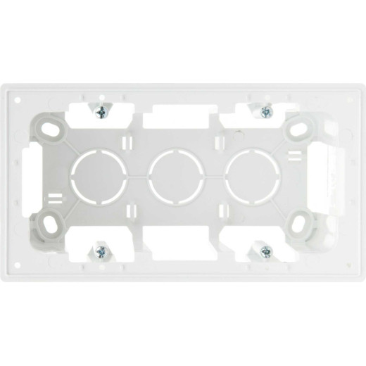 Монтажная коробка для накладного монтажа на 2 модуля, белый