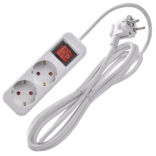 UMA Удлинитель У02К 2 места 3м 3х1мм2 10А бел. IEK