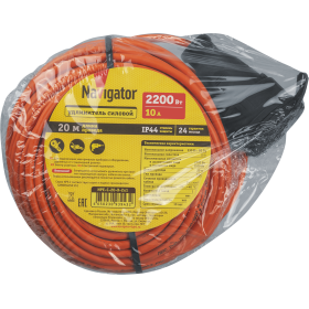 Navigator Удлинитель 93 943 NPE-C-20-X-2x1 шнур б/з 20м (Россия)