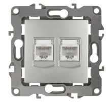 ЭРА Розетка Серия 12 12-3108-03 информационная двойная 2XRJ45 IP20 алюминий