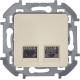 Розетка компьютерная двойная RJ45 категория 6 UTP - Legrand/Daccord Inspiria - слоновая кость