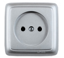 Hegel Альфа наруж Серебро РА16-104-06 Розетка, со шторками, с изол. пластиной