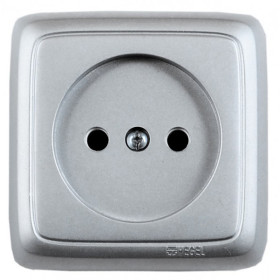 Hegel Альфа наруж Серебро РА16-104-06 Розетка, со шторками, с изол. пластиной